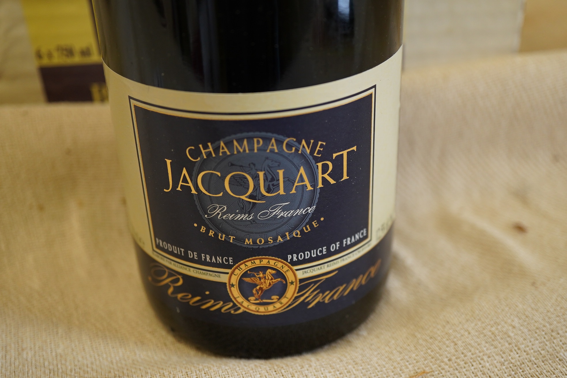 Eight bottles of Jacquart Brut Mosaique Champagne